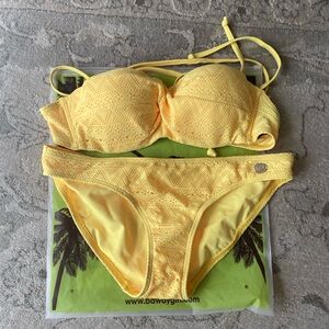 Bawdy Yellow Twist Top Bikini